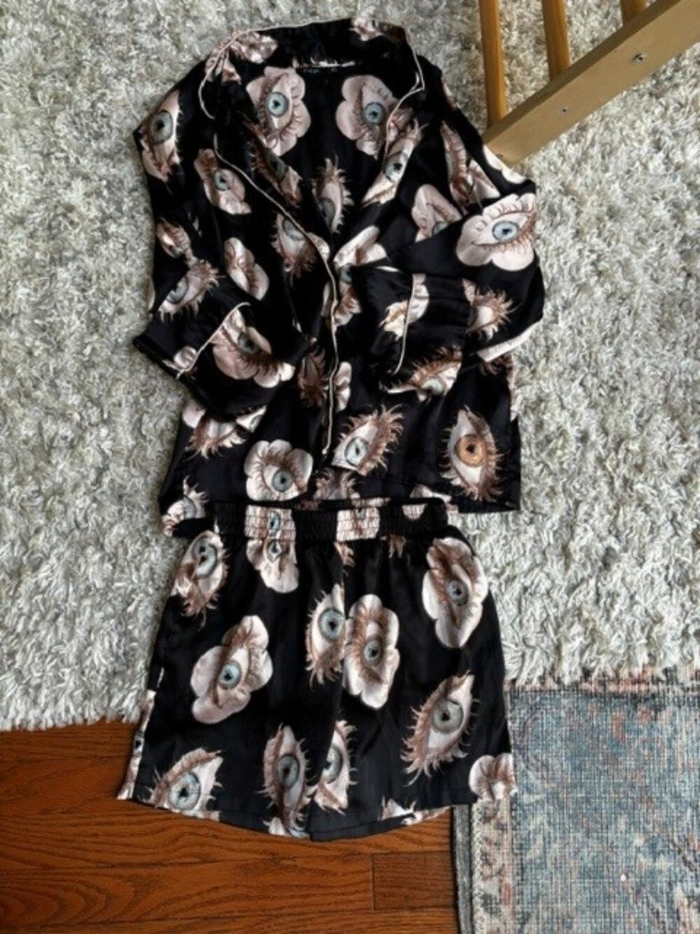 Nasty Gal Recycled Satin Eye PJ Set